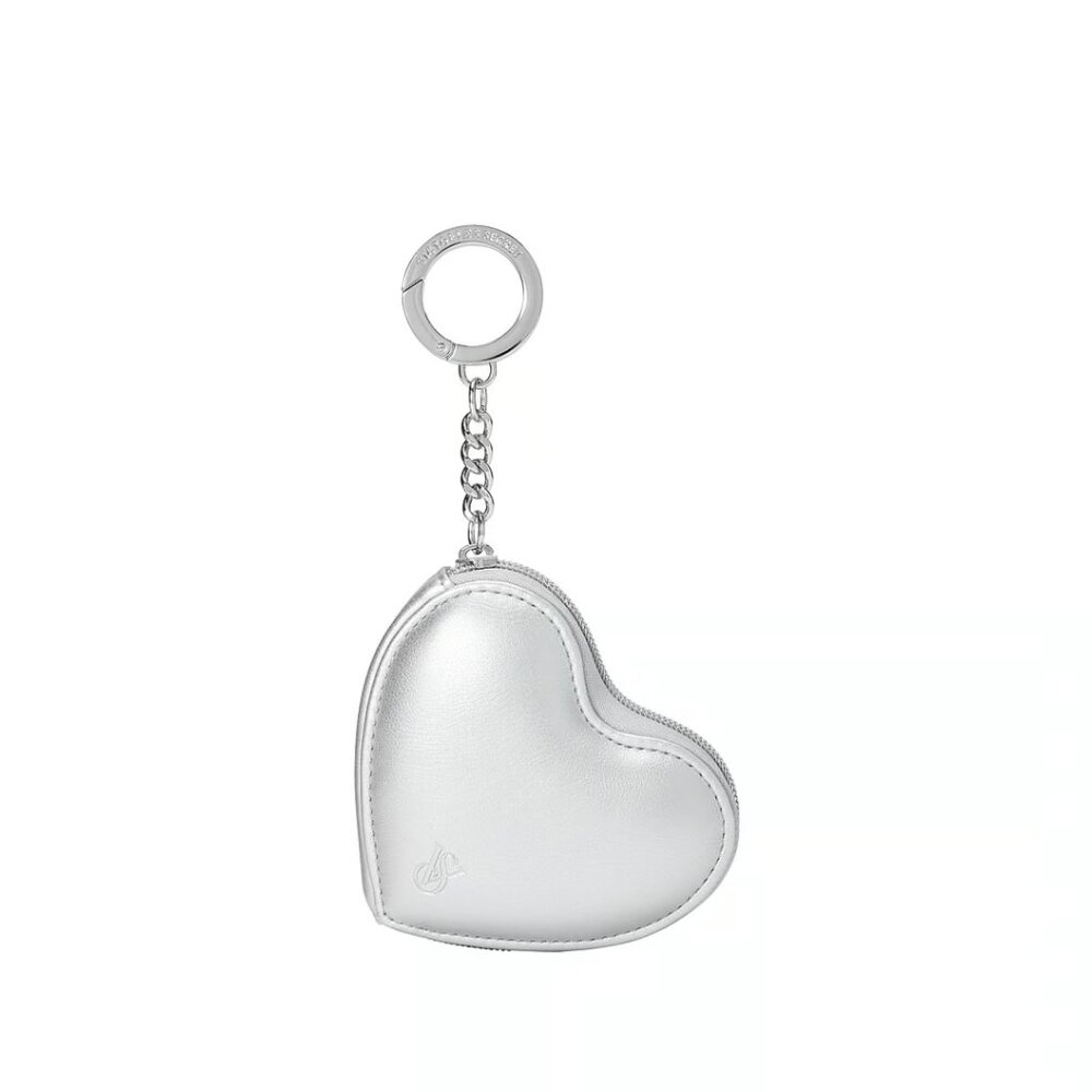Victoria's Secret Heart Pouch Keychain silver